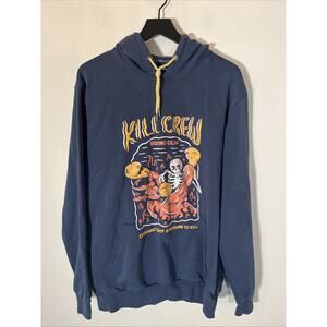 Kill Crew Porrada Series Men's Large Blue Boxing Club‎ Graphic Pullover Hoodie